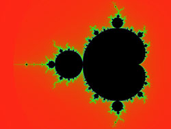 Mandelbrot set rendered with Gaussian RGB channel functions