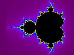 Mandelbrot set rendered with an approximate visible spectrum