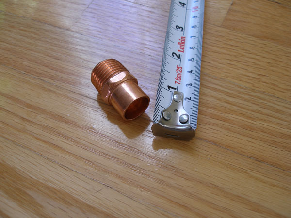 Half-inch sweat-to-thread male coupling, first view